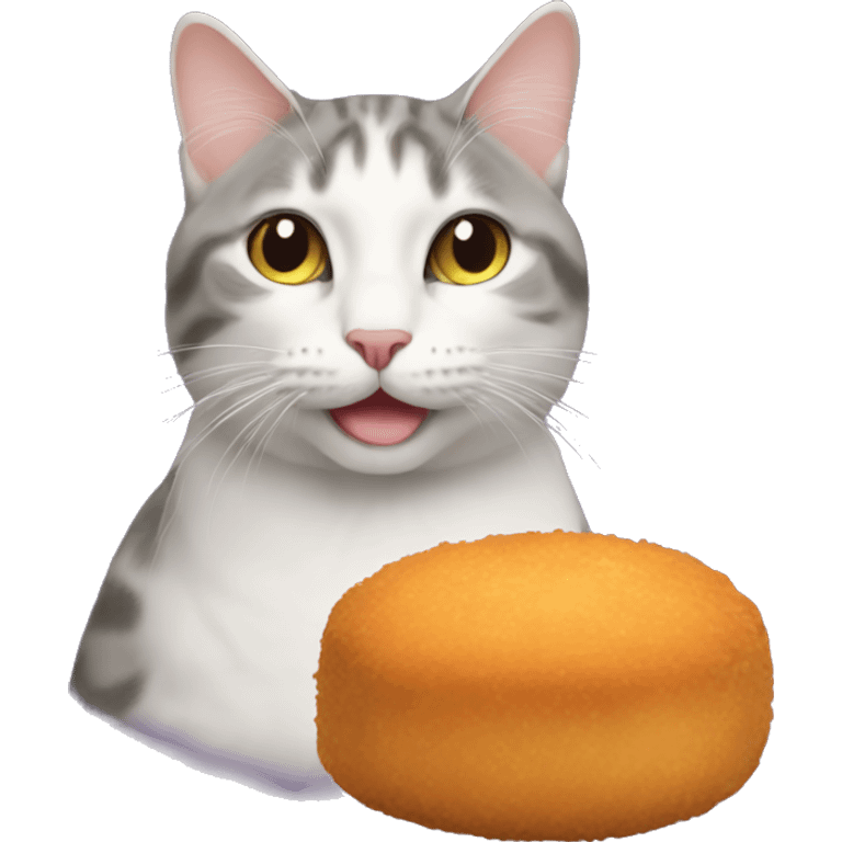 Cat with croquette  emoji