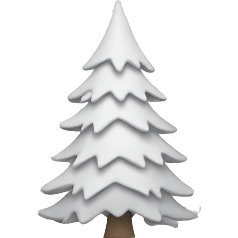 White Christmas tree with red decorations emoji