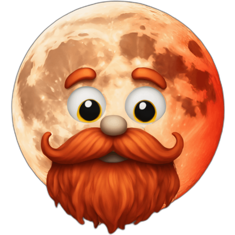 Moon with a long red beard emoji