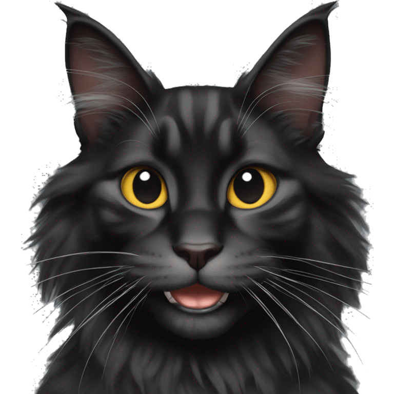 black maine coon smiling emoji