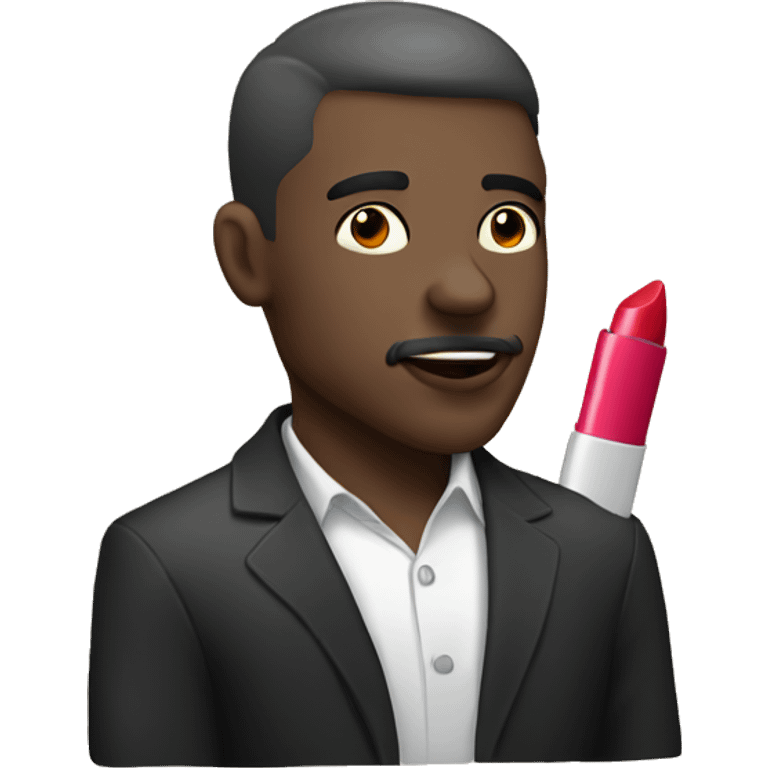 Man with lipstick kiss on face  emoji