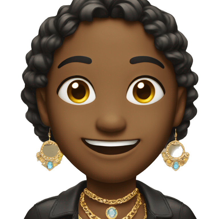 smiling individual with jewelry emoji