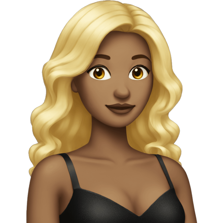 Black dress princess blonde emoji