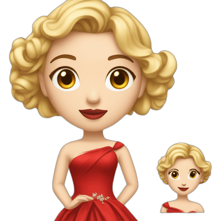 Scarlett johansson in red gala dress emoji