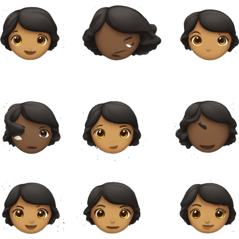 Mujer cabello castaño mono negro volando emoji