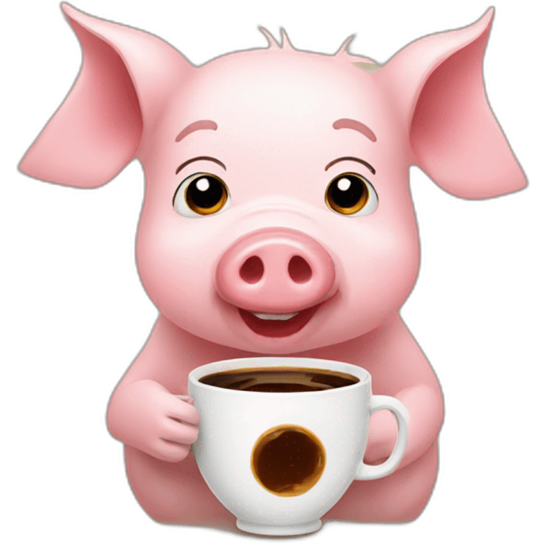 pig with cofee emoji