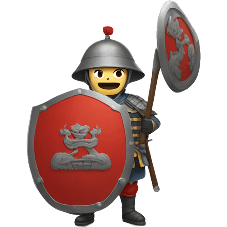 mediavel chinese soldier with big shield emoji