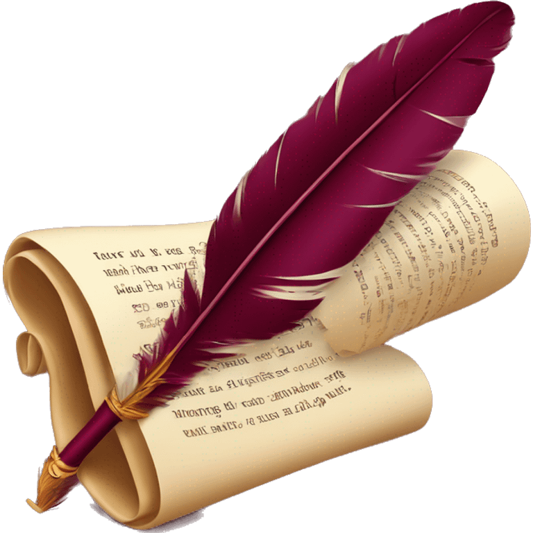 a feather quill and an open SCROLL maroon emoji