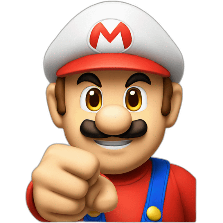 super mario pointing his finger at you emoji