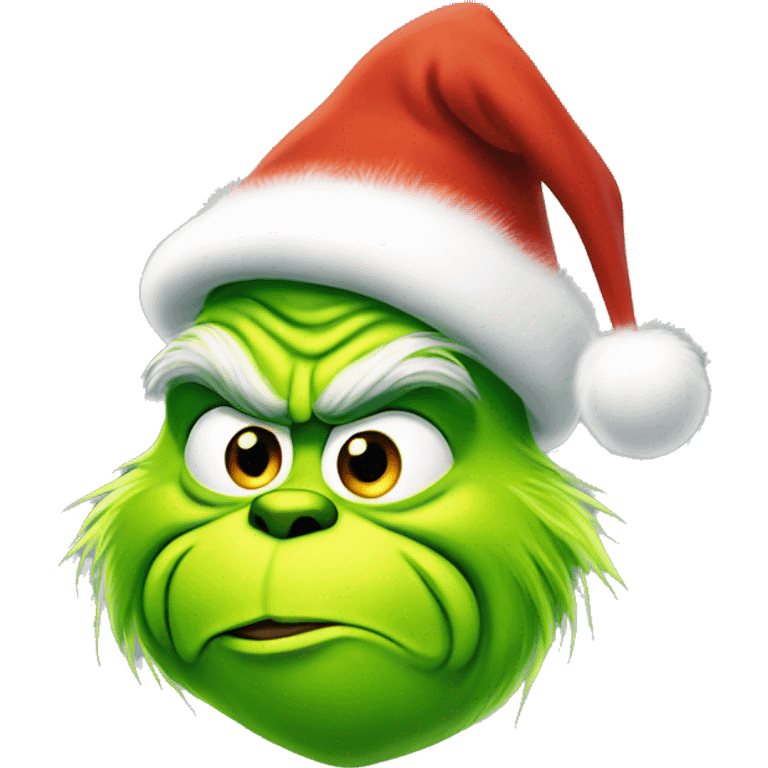 grinch with christmas hat emoji