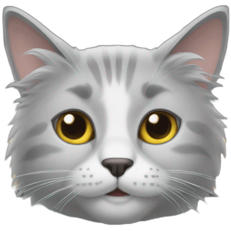 cat with long gray furr  rides in the car emoji