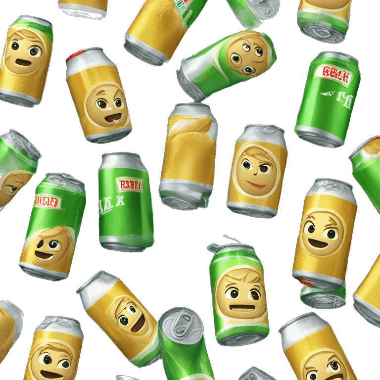 a ginger ale can about to fight a sprite can in a boxing batch emoji