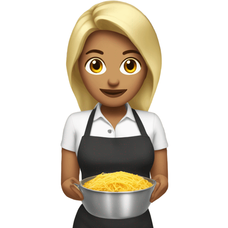 Mexican mom with blonde hair cooking emoji