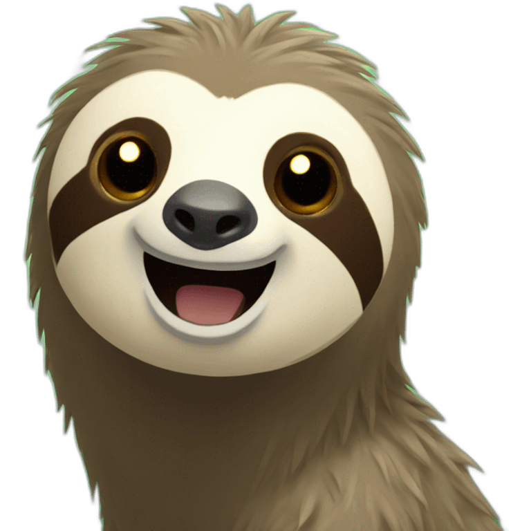 sloth with lighting bolts emoji