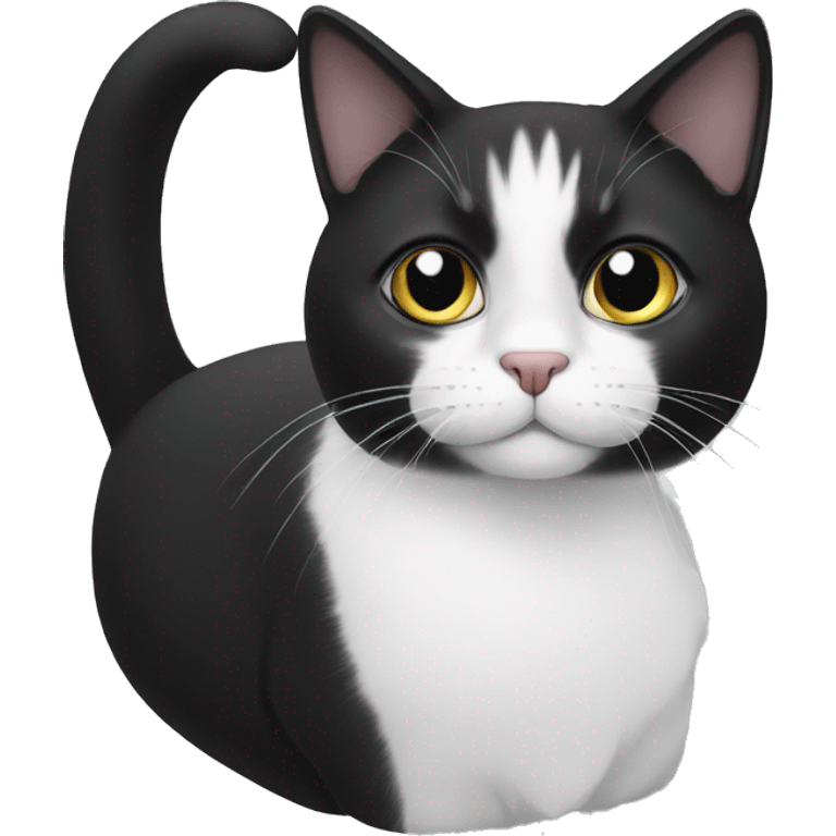 black and white cat emoji