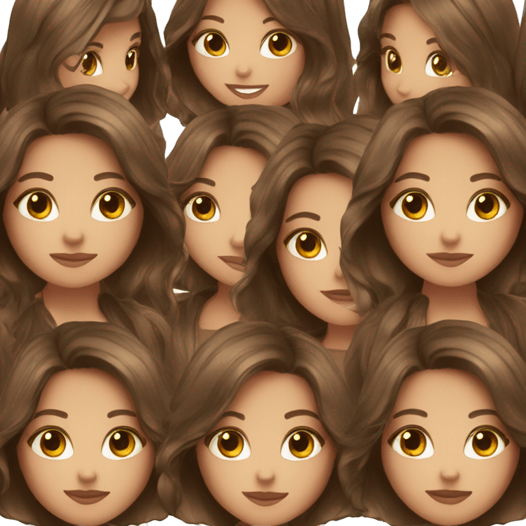 pretty balayage brunette girl  emoji