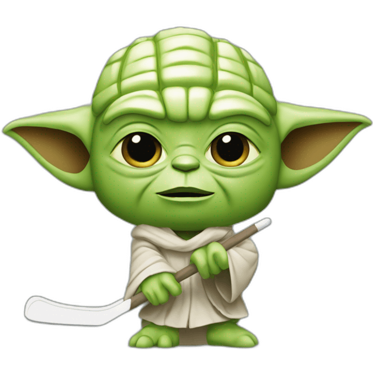 Yoda qui fait du hockey sur glace emoji