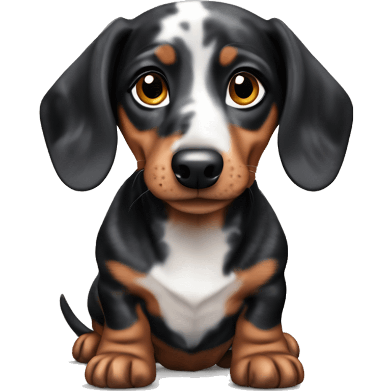 Black Merle mini dachshund  emoji