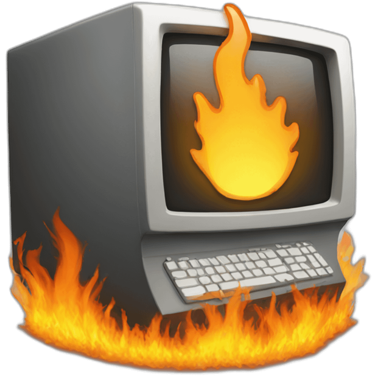 computer on fire emoji