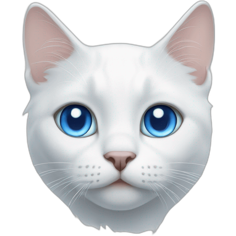 White cat blue eye emoji