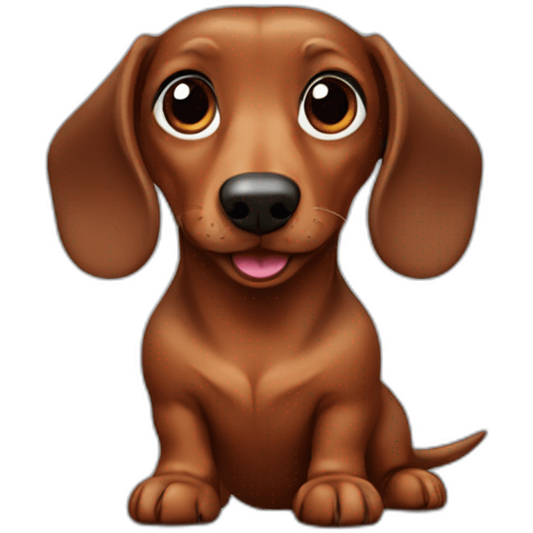 Cute crazy brown dachshund emoji