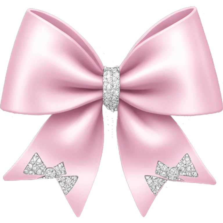 A pale pink cheer bow with diamonds on emoji