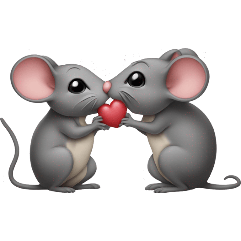 two mouses kissing emoji