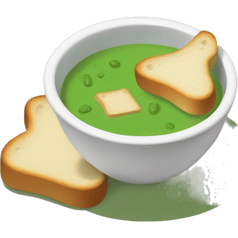 green soup with toast emoji