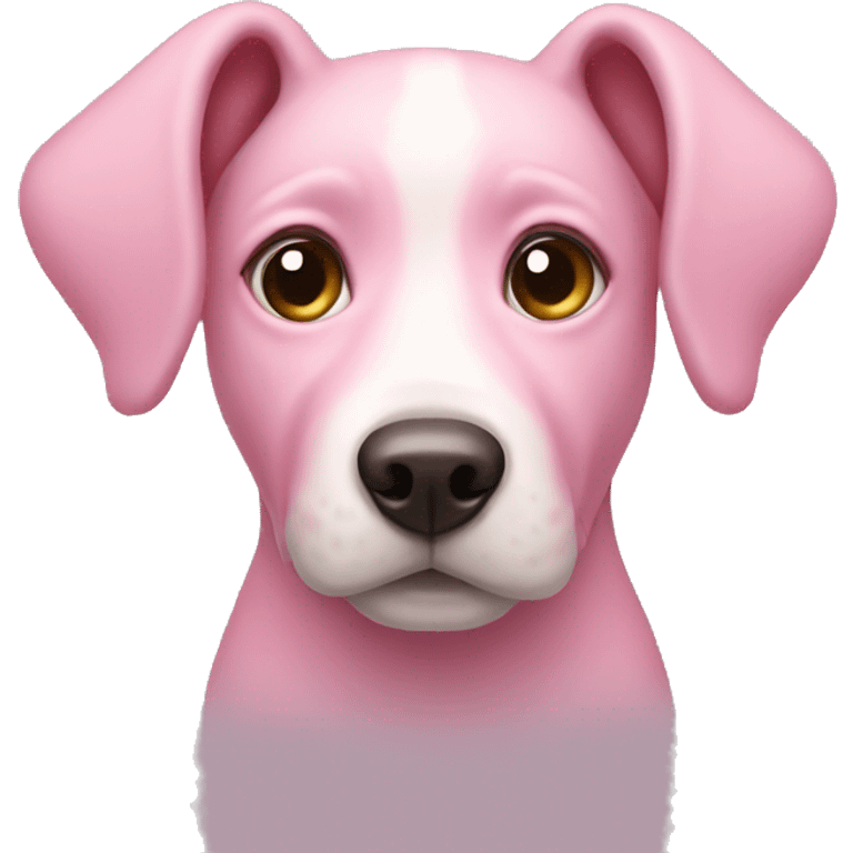 pink dog with creamy hearts in eyes emoji