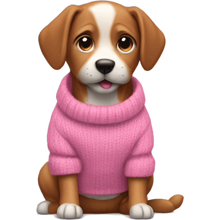 A dog with a pink sweater  emoji