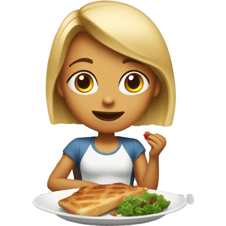 Girl eating dinner  emoji