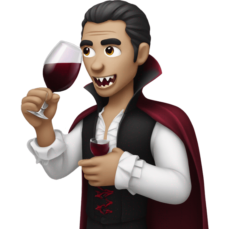 vampire drinking wine emoji