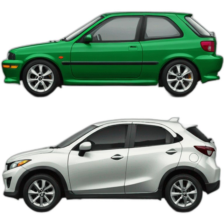 mazda sport 2 verde y Honda CV-R 2094,gris emoji