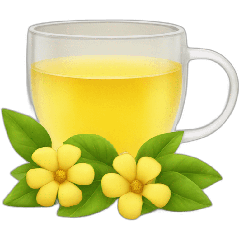 Yellow tea with flowers emoji