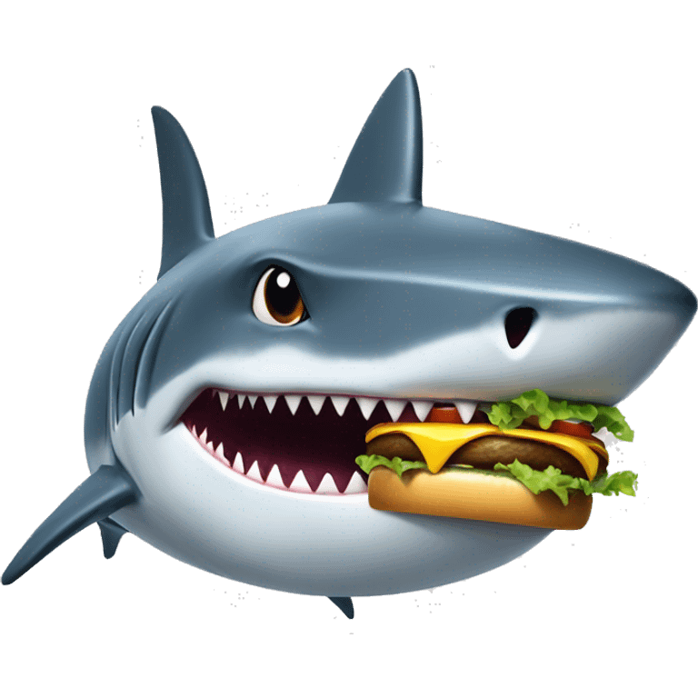 Shark eating a cheeseburger  emoji