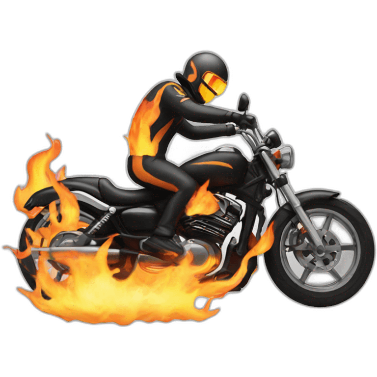 Biker on fire emoji