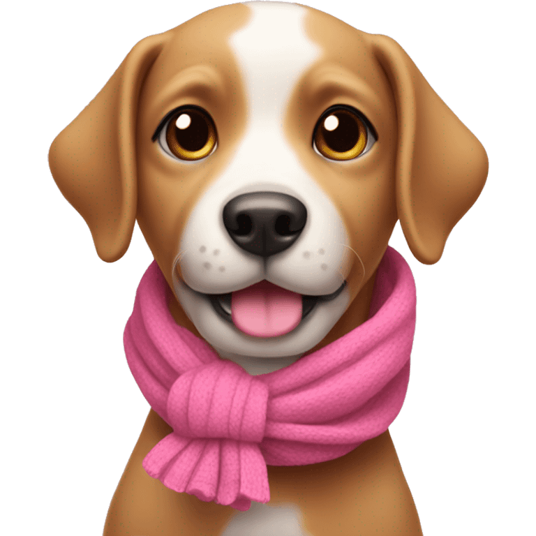 Cute dog with pink scarf emoji