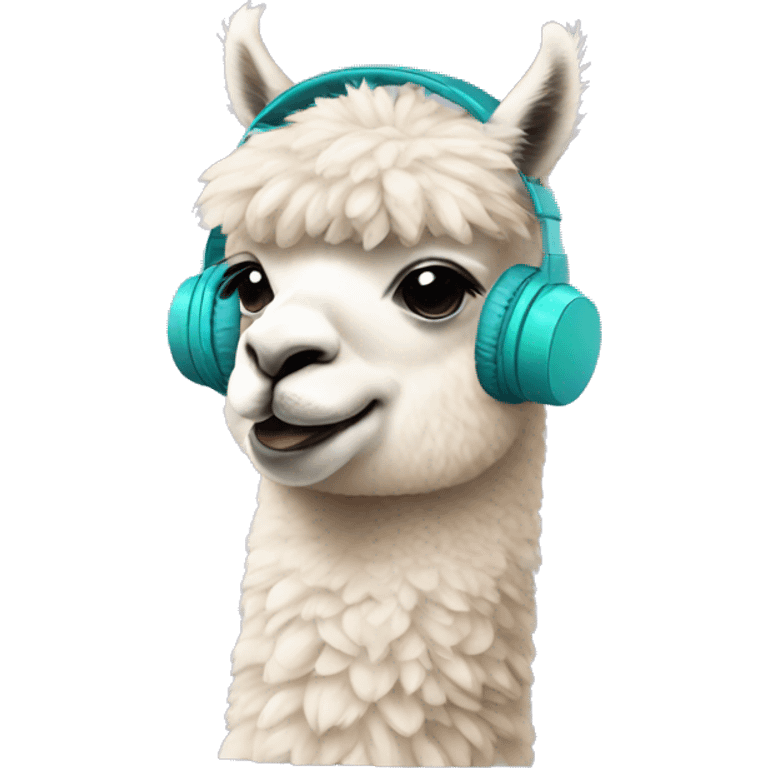 alpaca with headphones emoji