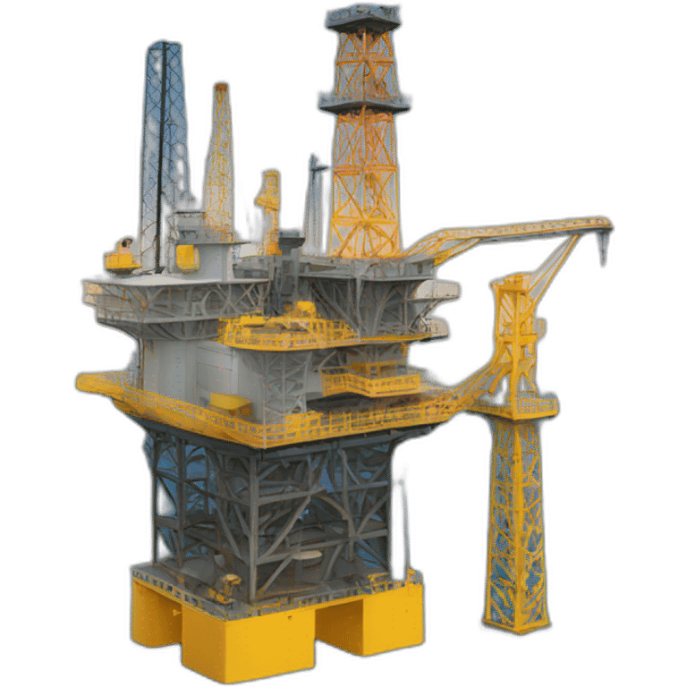 Sea drilling platform，isometric view emoji