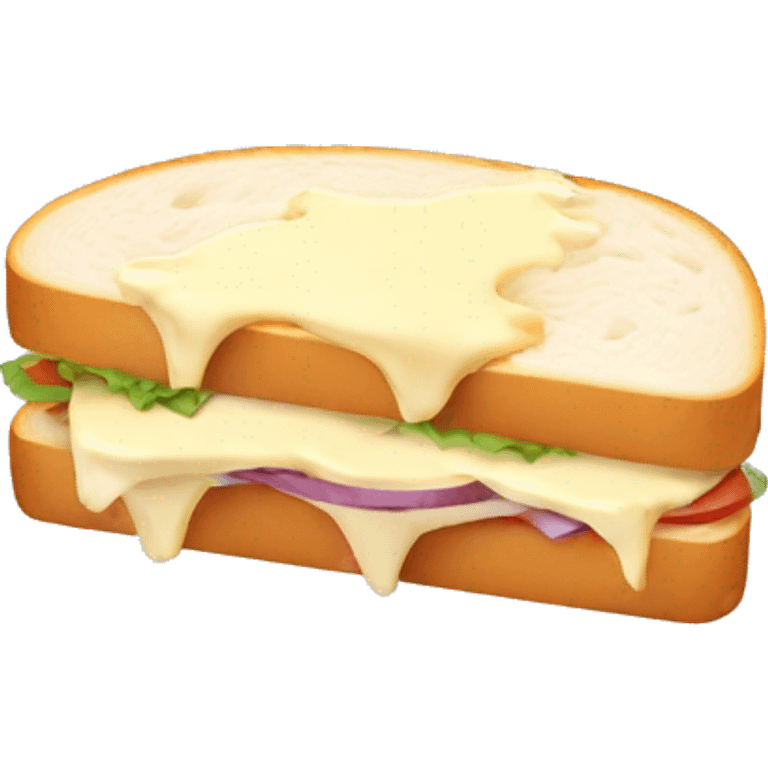 Sandwich with cheese and mayo emoji