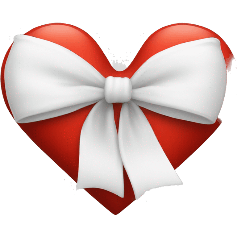 Red heart with white bow emoji