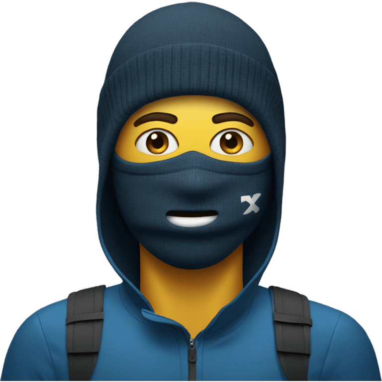 marathon runner with a ski mask on  emoji