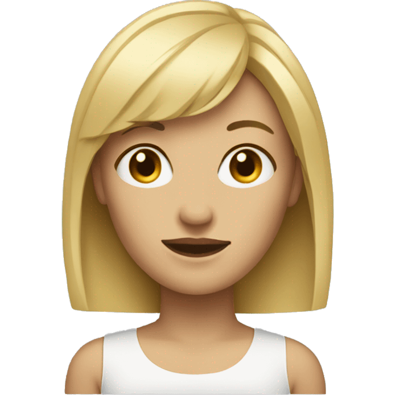 blonde woman with a little bangs emoji