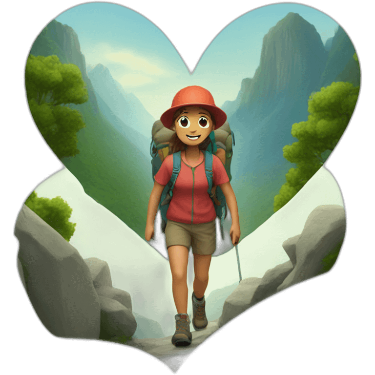 Heart hiking emoji