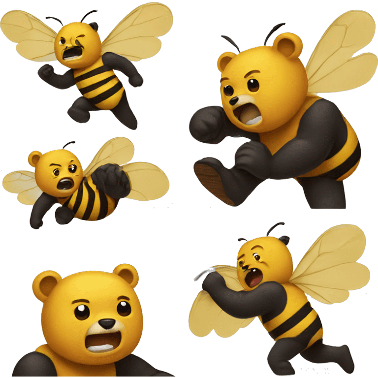 bee punching bear emoji