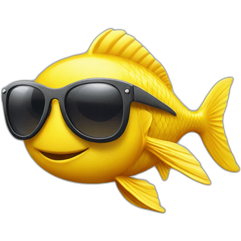 Yellow Fish with sunglasses emoji