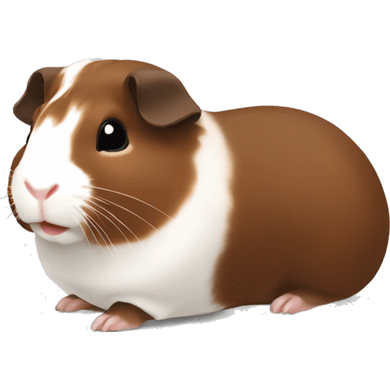 Guineapig dark brown white and red emoji