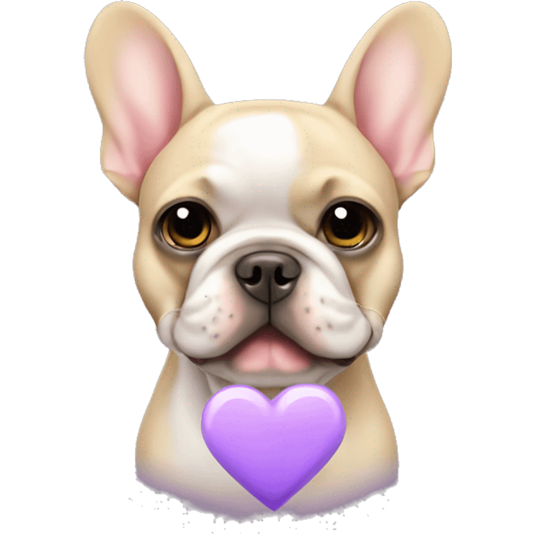 French bulldog tan and lilac with heart  emoji