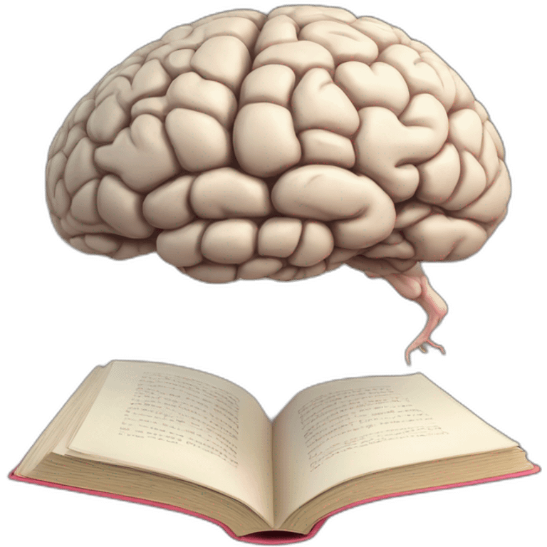 brain with book sitting emoji