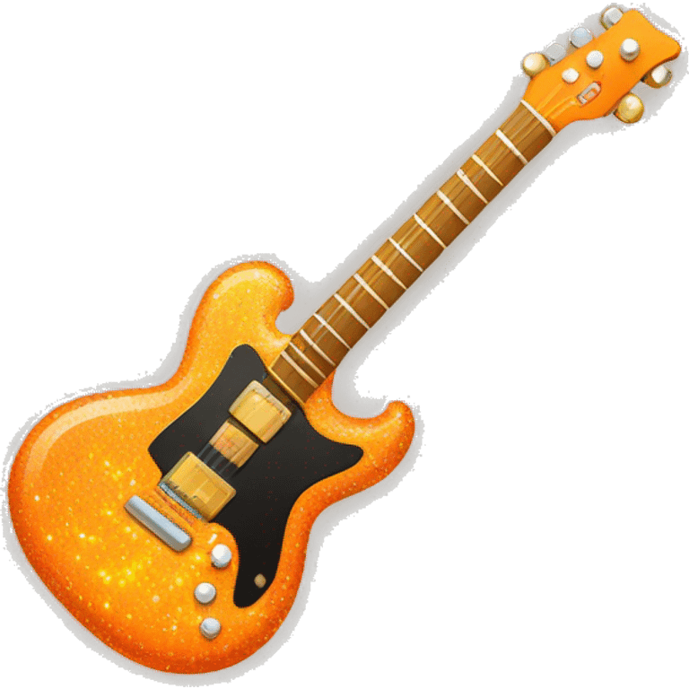 Orange sparkly guitar  emoji